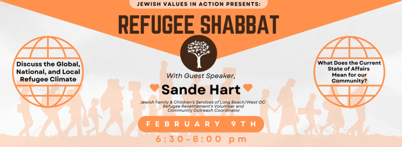Banner Image for Refugee Shabbat w/ guest speaker Sande Hart